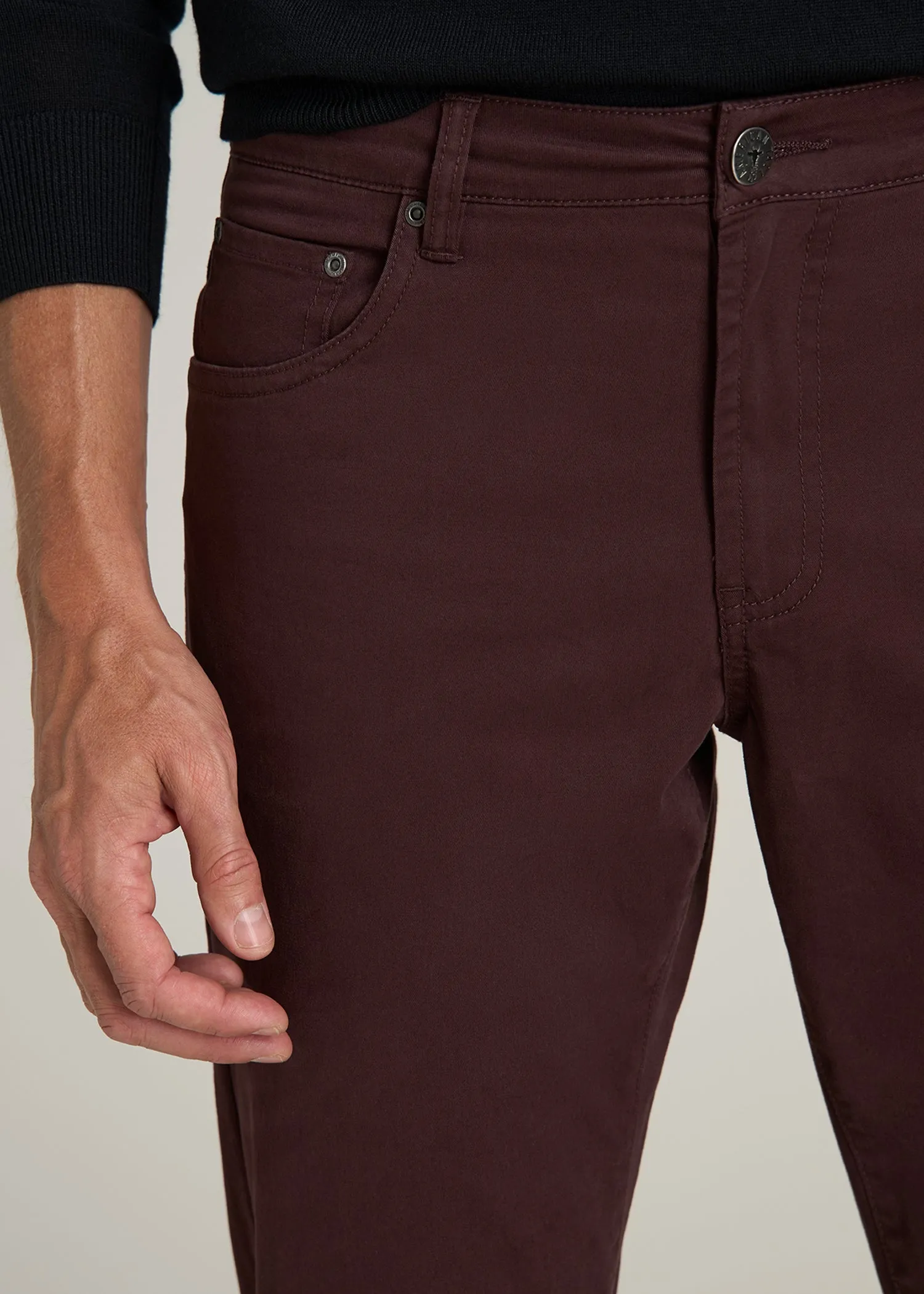 Carman TAPERED Fit Five Pocket Pants for Tall Men in Oxblood sold by American Tall product image thumbnail 2