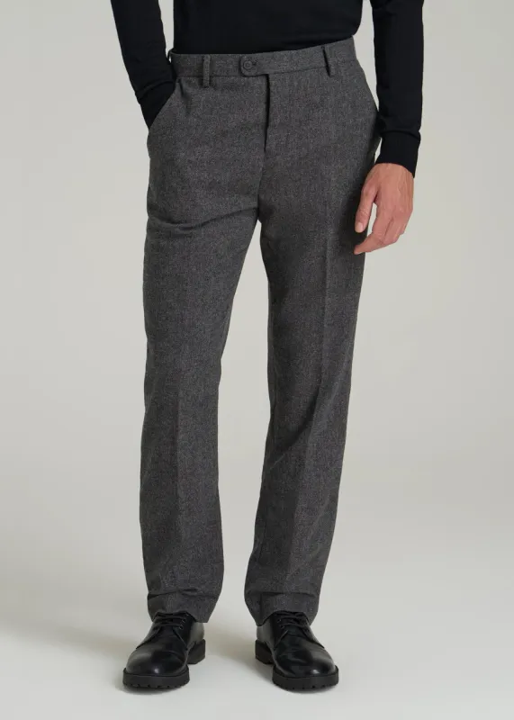 Wool Blend Dress Pants for Tall Men in Anthracite Tweed sold by American Tall