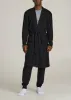 Waffle-Knit Lounge Robe for Tall Men in Black sold by American Tall