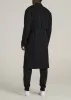 Waffle-Knit Lounge Robe for Tall Men in Black sold by American Tall