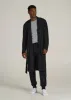 Waffle-Knit Lounge Robe for Tall Men in Black sold by American Tall