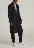 Waffle-Knit Lounge Robe for Tall Men in Black sold by American Tall