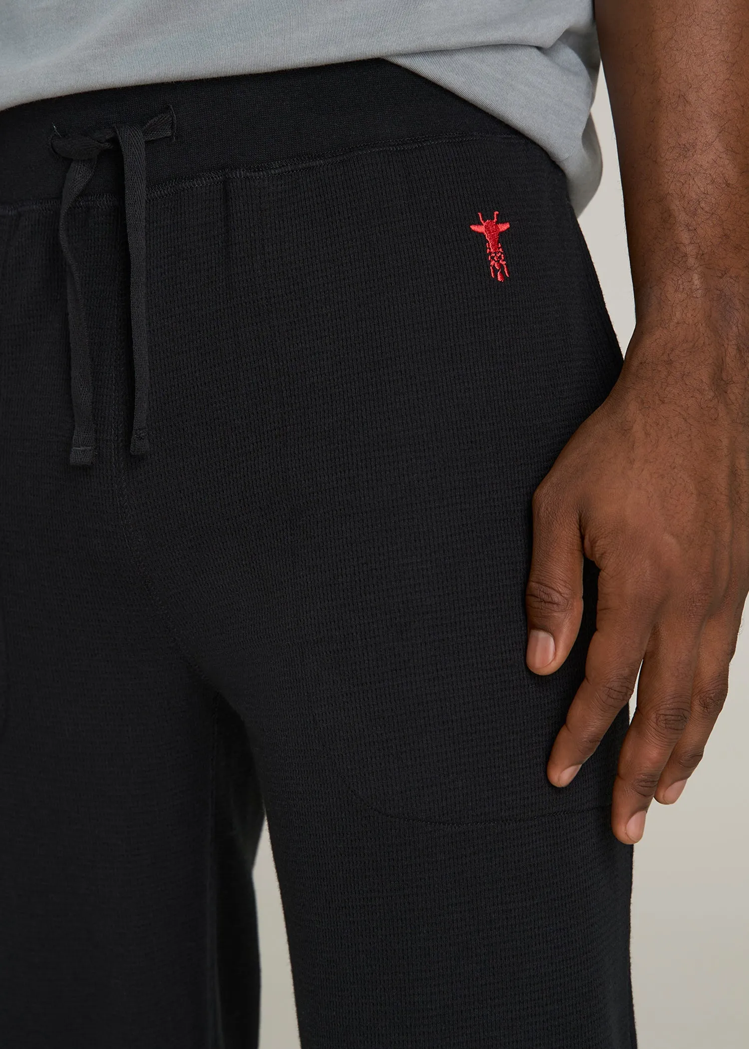 Waffle-Knit Lounge Jogger for Tall Men in Black sold by American Tall product image thumbnail 2