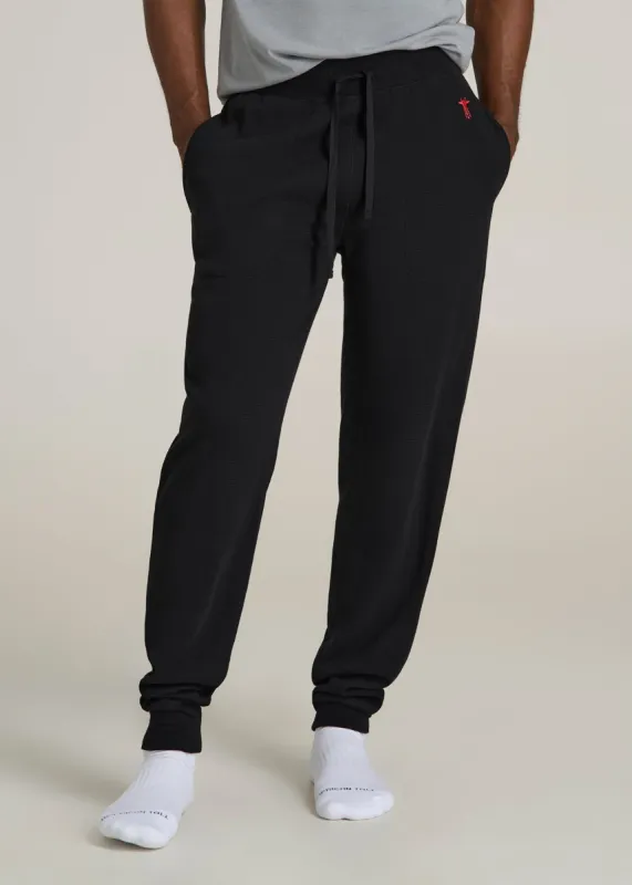 Waffle-Knit Lounge Jogger for Tall Men in Black sold by American Tall