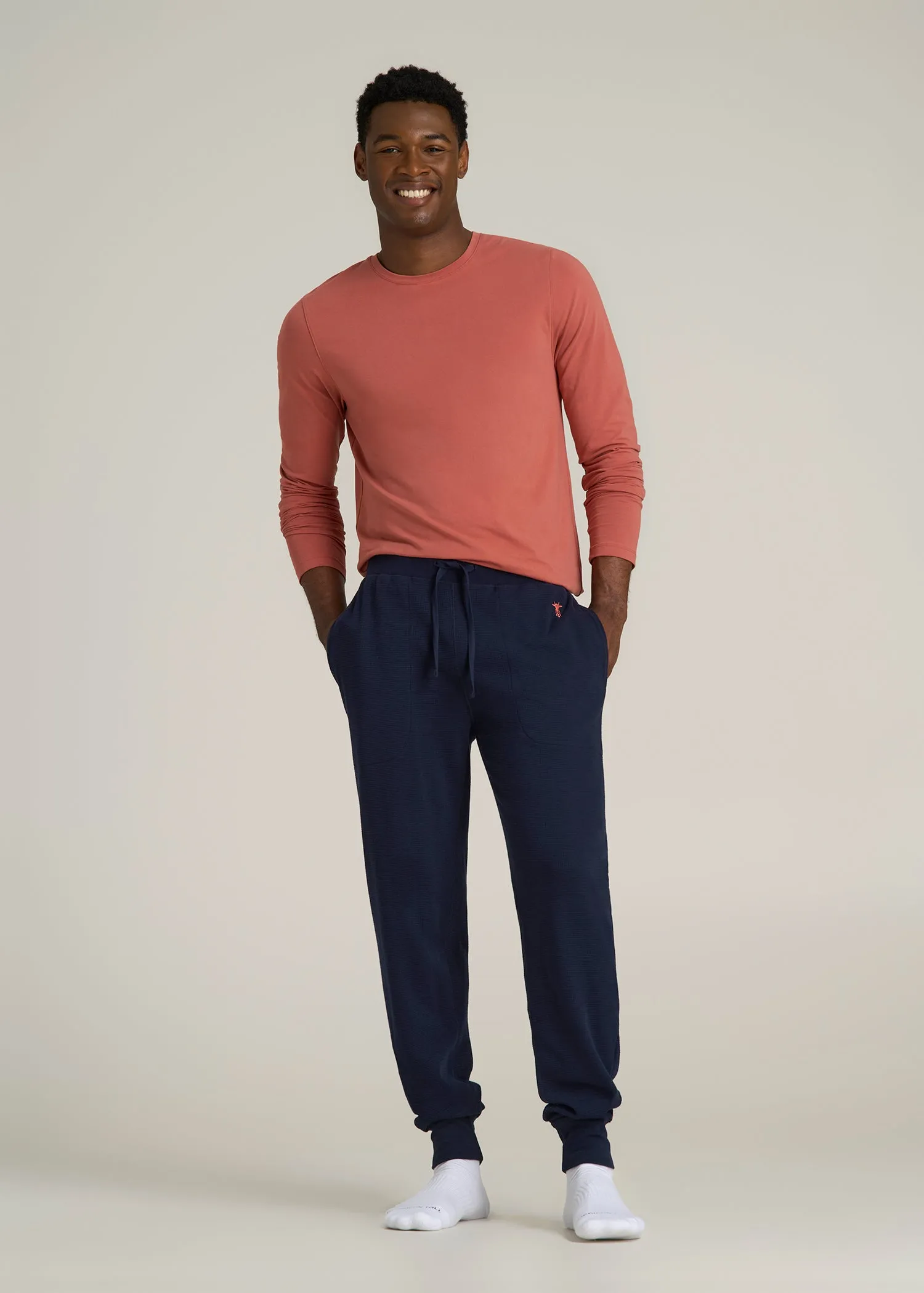 Waffle-Knit Lounge Jogger for Tall Men in Patriot Blue sold by American Tall product image thumbnail 4