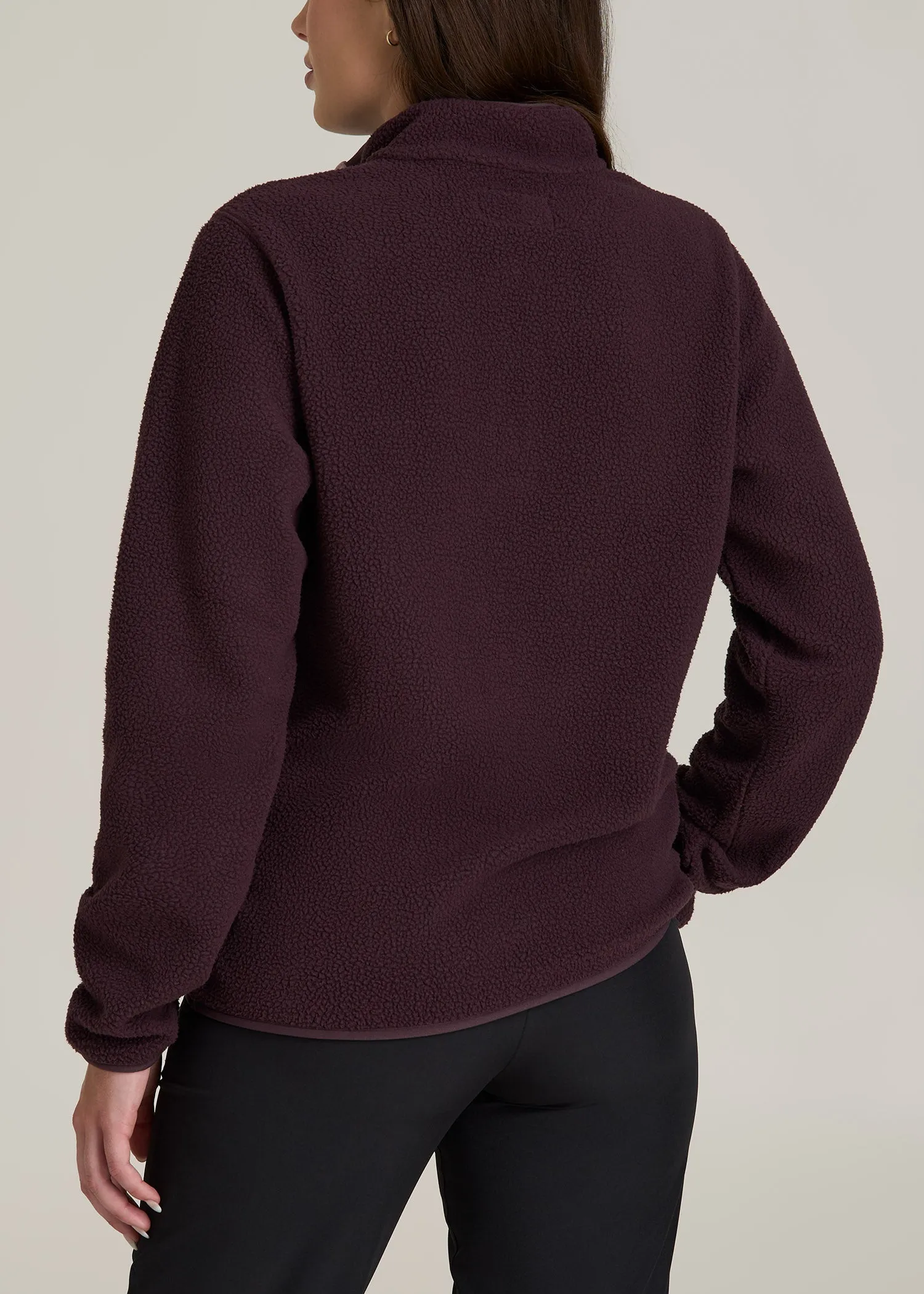 Half Snap Sherpa Sweatshirt for Tall Women in Deep Purple sold by American Tall product image thumbnail 5