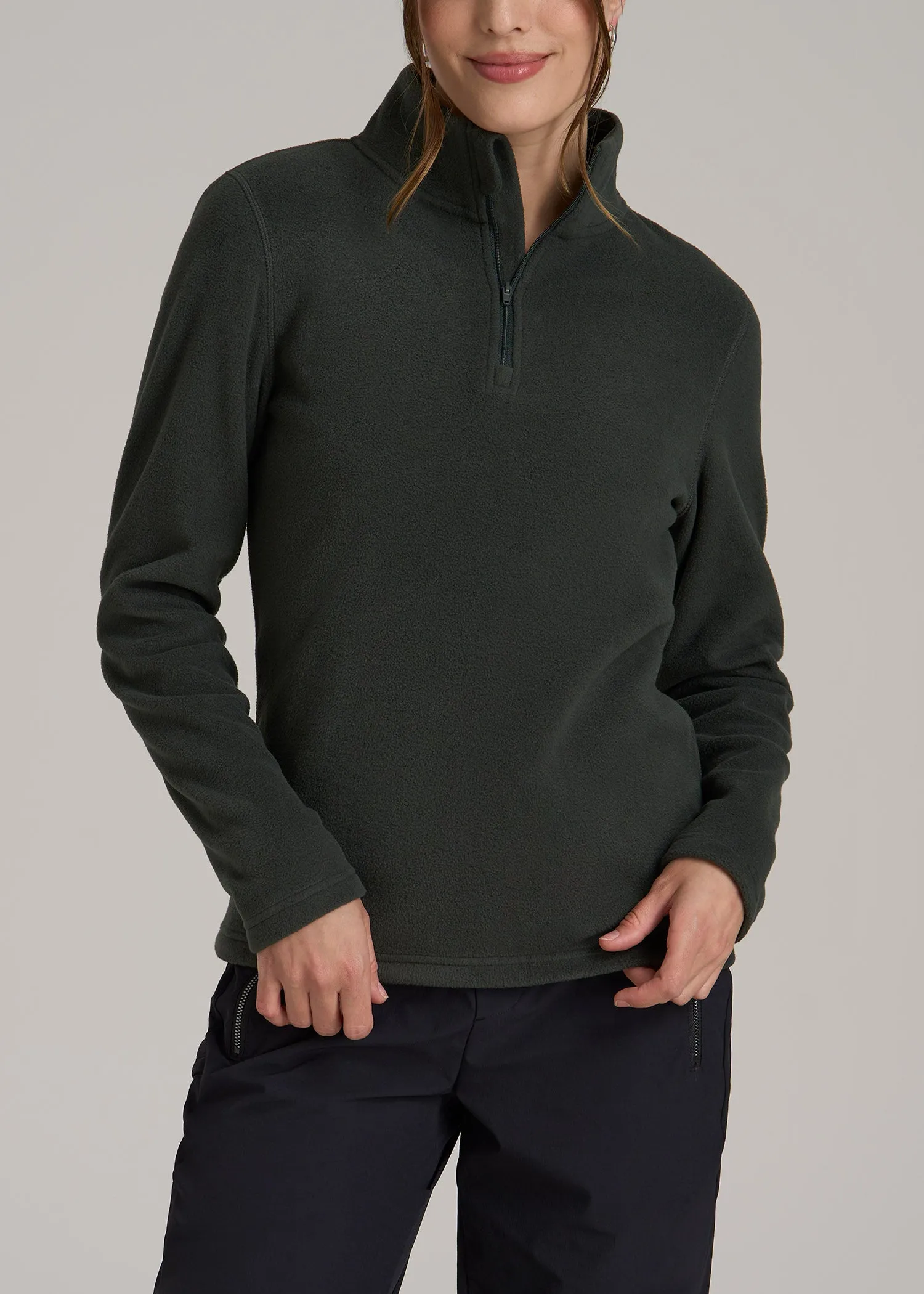 Half Zip Polar Fleece Pullover Sweater for Tall Women in Pine Grove sold by American Tall