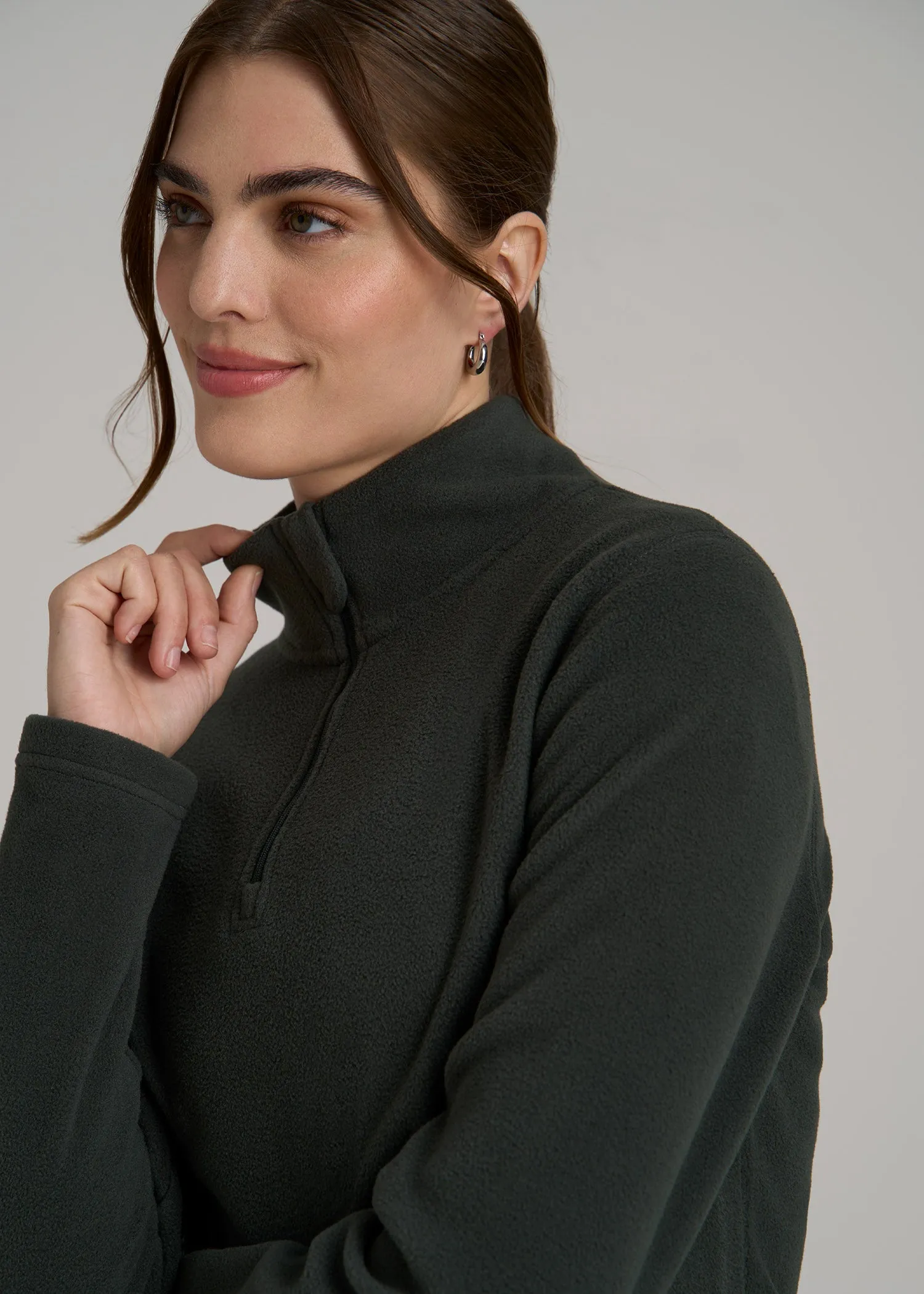 Half Zip Polar Fleece Pullover Sweater for Tall Women in Pine Grove sold by American Tall product image thumbnail 2