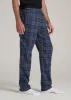 Plaid Pajama Pants for Tall Men in Grey and Cobalt Plaid sold by American Tall