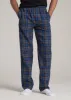 Plaid Pajama Pants for Tall Men in Grey and Cobalt Plaid sold by American Tall