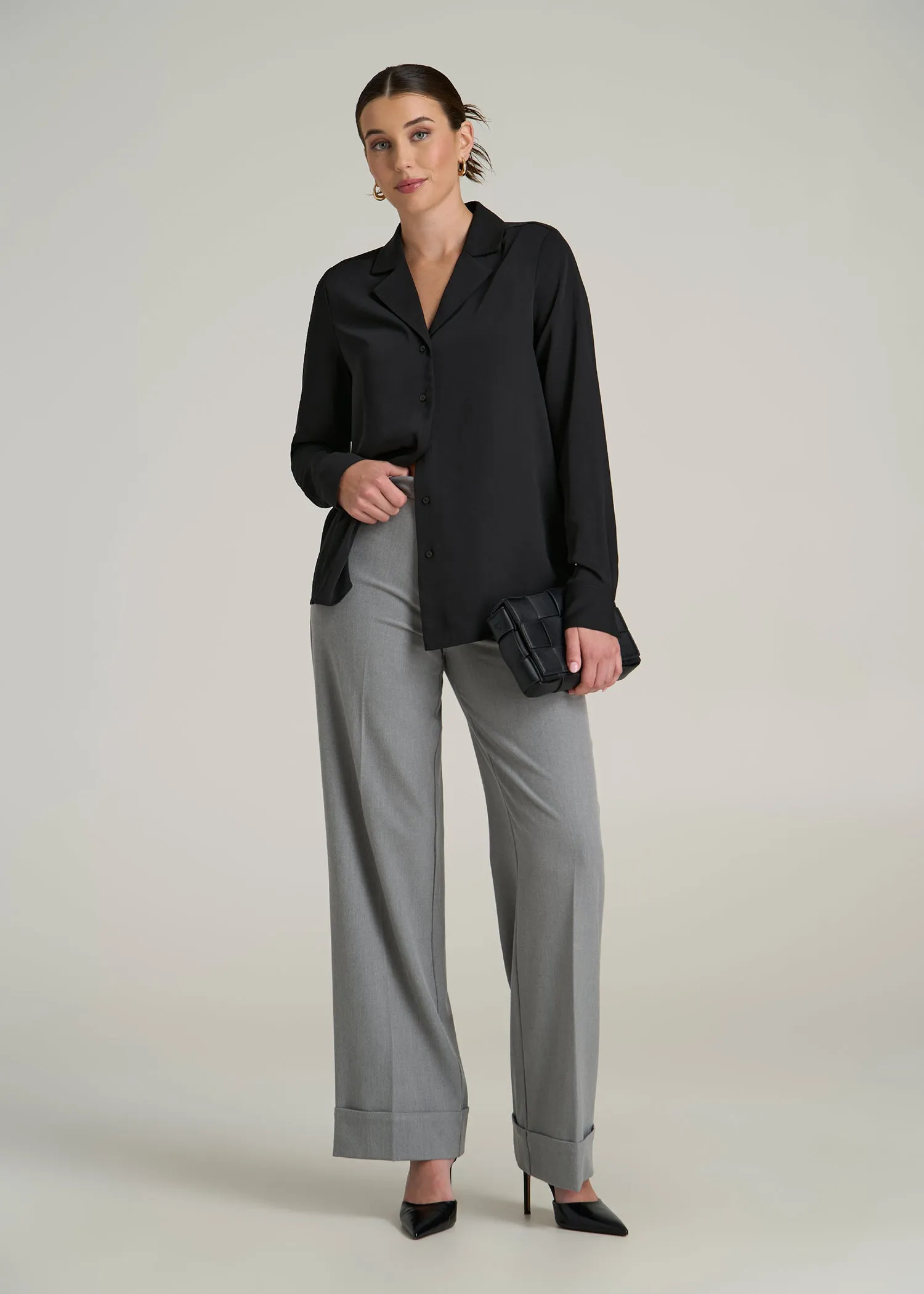 Notch Collar Blouse for Tall Women in Black sold by American Tall product image thumbnail 4