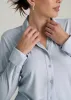 Slub Knit Button Up Women's Tall Shirt in Light Blue sold by American Tall