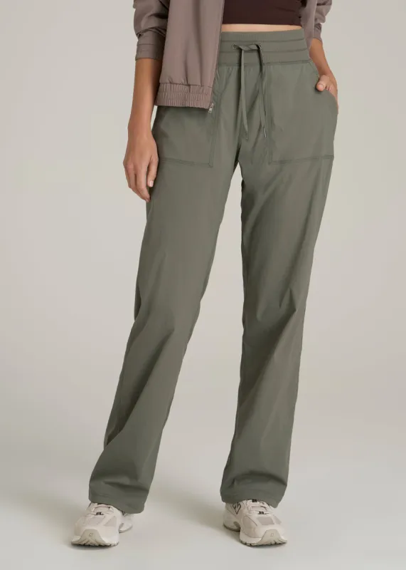 High-Rise After Practice Pant for Tall Women in Camper Green sold by American Tall