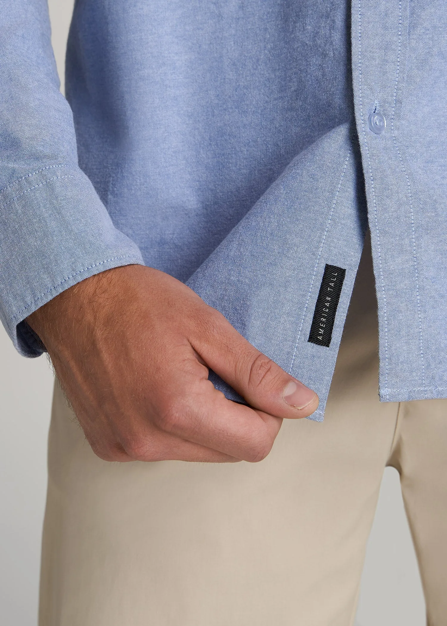 Washed Oxford Shirt for Tall Men in Dark Sky Blue sold by American Tall product image thumbnail 5