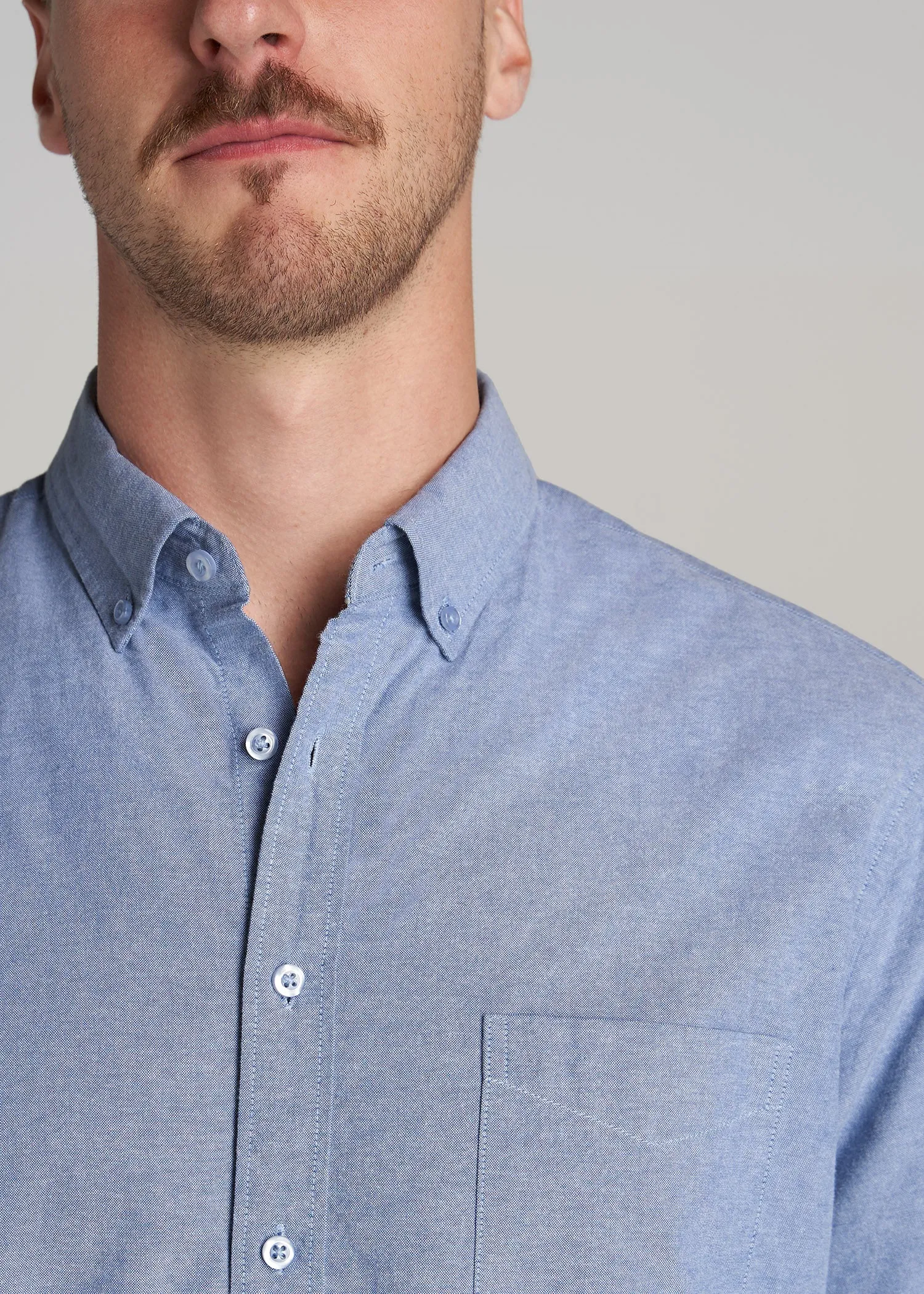 Washed Oxford Shirt for Tall Men in Dark Sky Blue sold by American Tall product image thumbnail 2