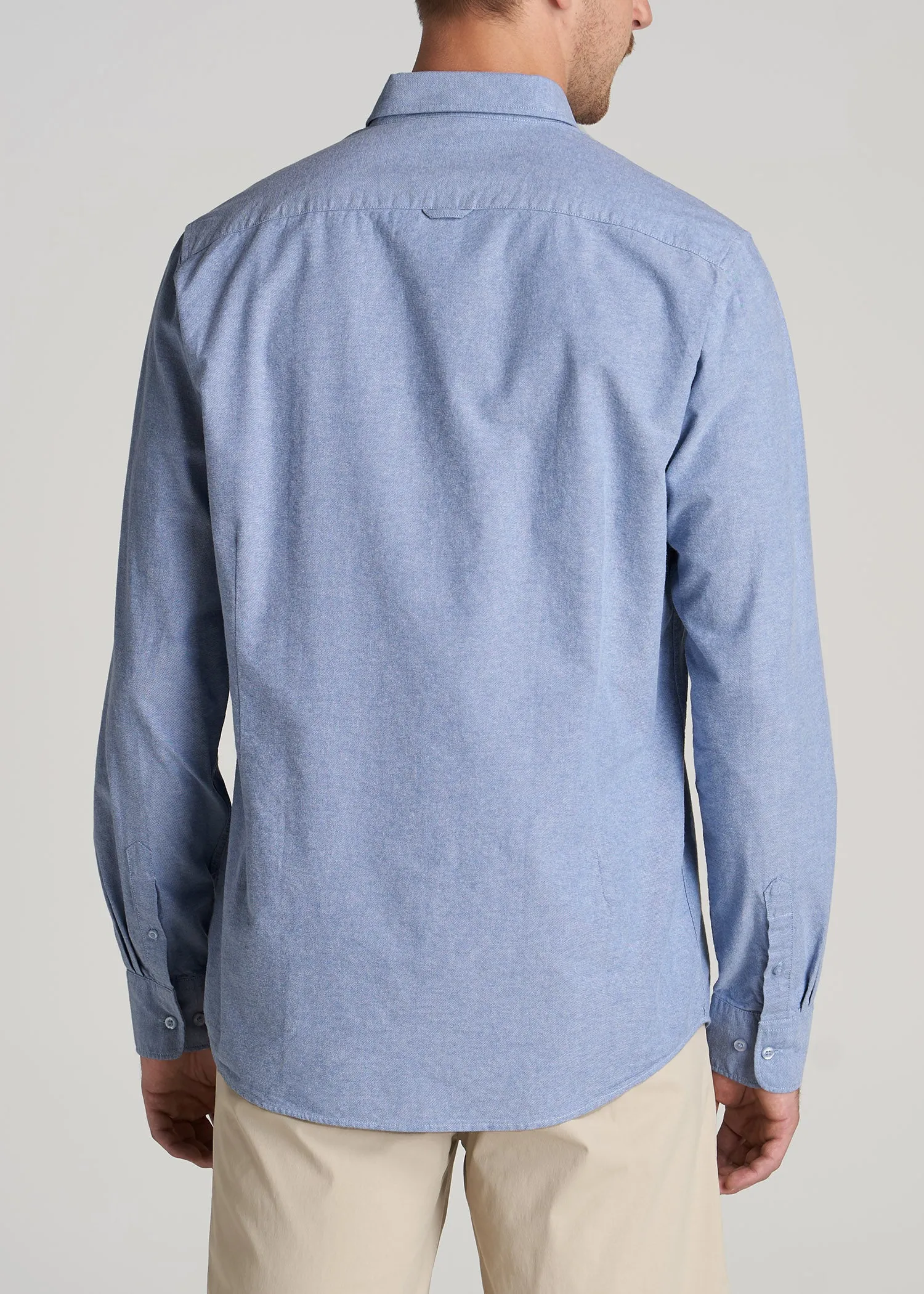 Washed Oxford Shirt for Tall Men in Dark Sky Blue sold by American Tall product image thumbnail 4