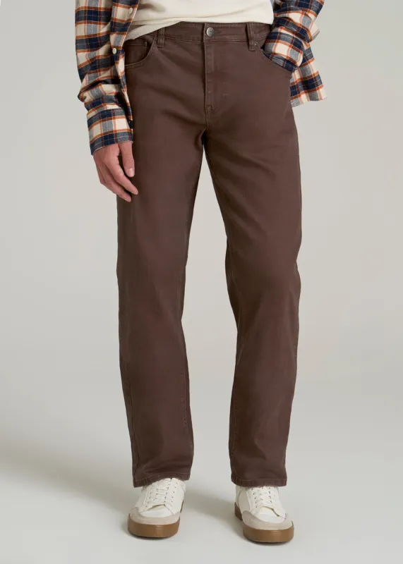 J1 Straight Fit Colored Jeans for Tall Men in Dark Toffee sold by American Tall