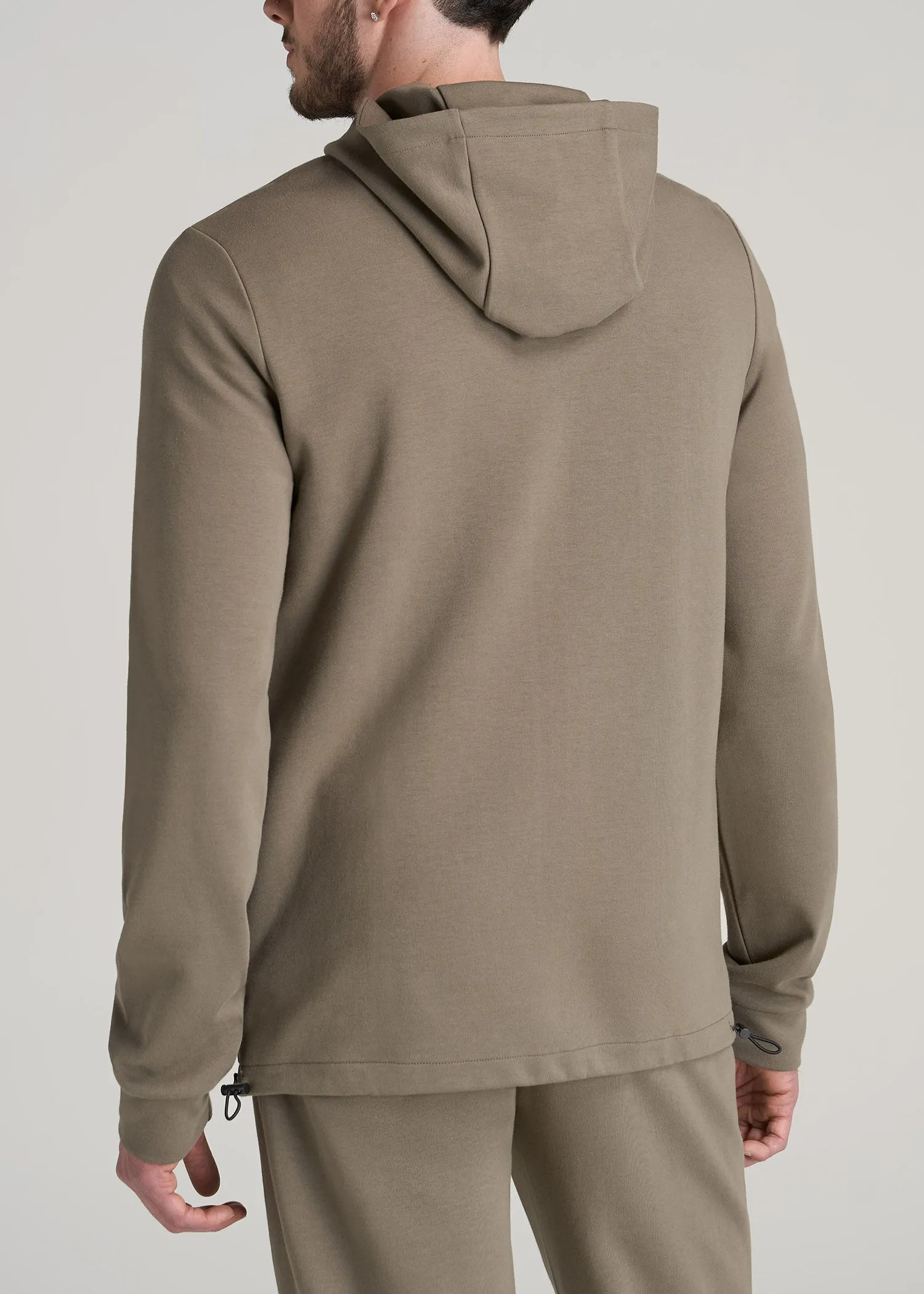 Tall Men's Tech-Knit Long Track Jacket in Deep Taupe sold by American Tall product image thumbnail 5