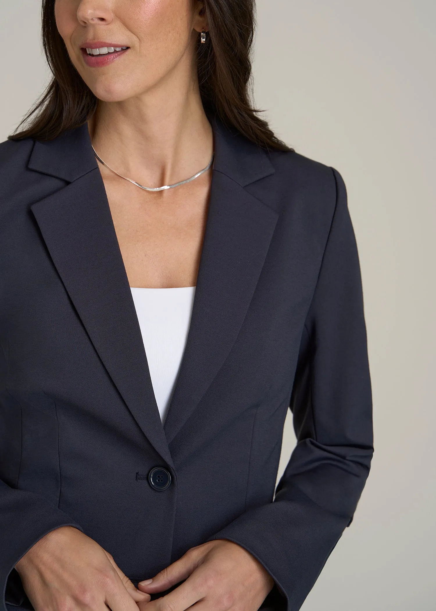 SLIM-FIT Two Button Blazer for Tall Women in Navy sold by American Tall product image thumbnail 2