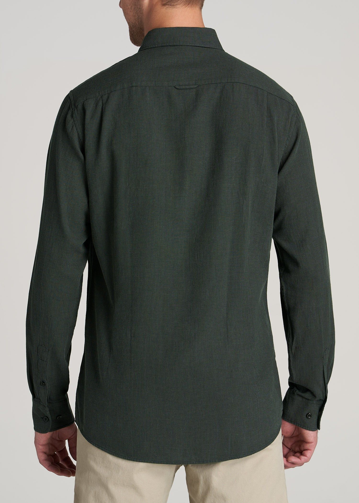 Soft-Wash Button-Up Shirt for Tall Men in Malachite Green Dobby sold by American Tall product image thumbnail 5