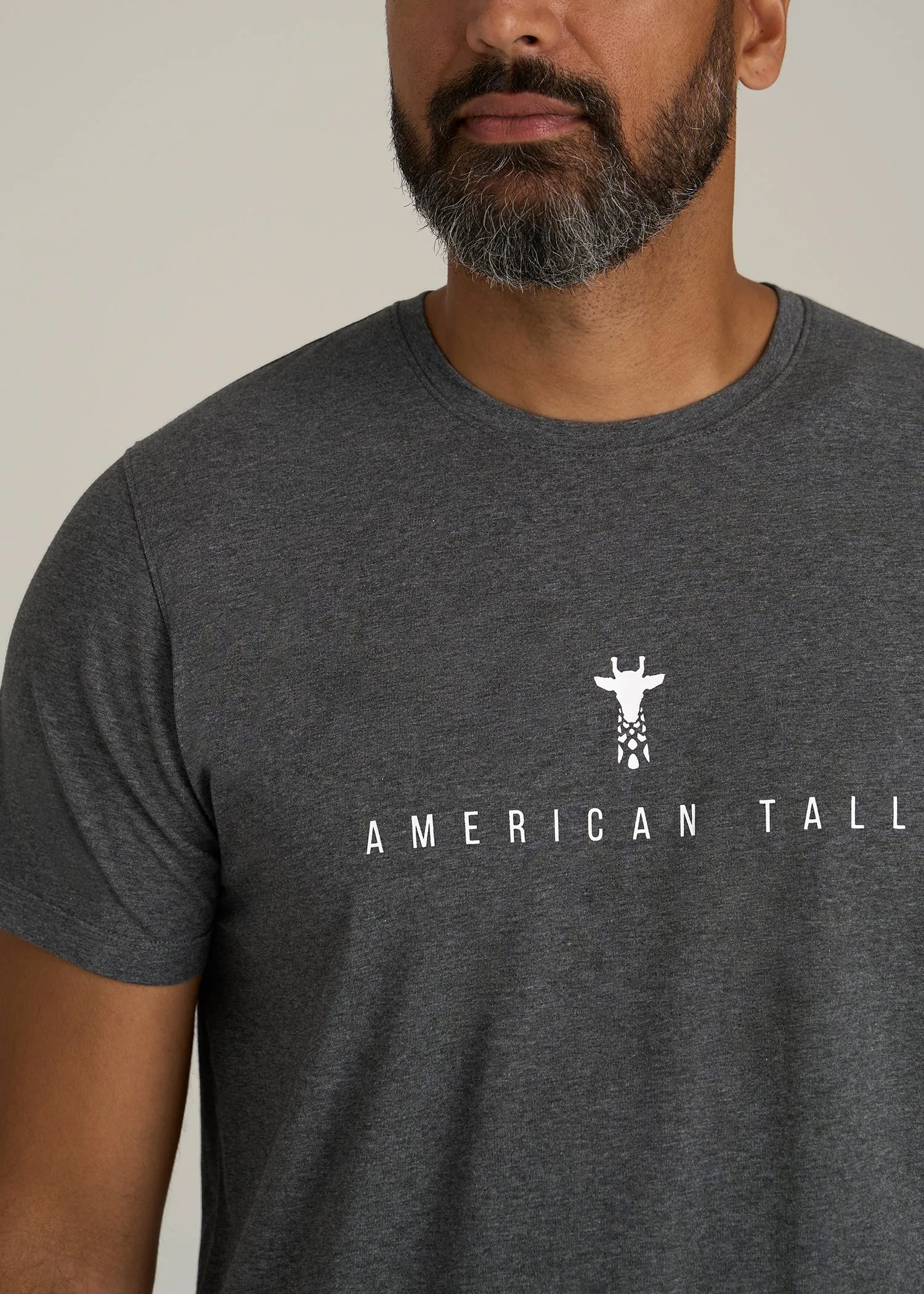Regular Corporate Logo Tee for Men in Charcoal Mix sold by American Tall product image thumbnail 2