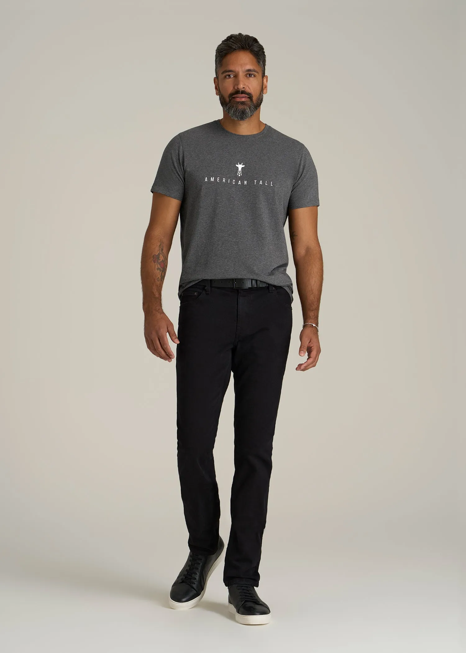 Regular Corporate Logo Tee for Men in Charcoal Mix sold by American Tall product image thumbnail 4