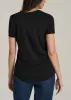 Regular Corporate Logo Tee for Women in Black sold by American Tall
