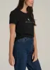 Regular Corporate Logo Tee for Women in Black sold by American Tall