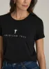 Regular Corporate Logo Tee for Women in Black sold by American Tall