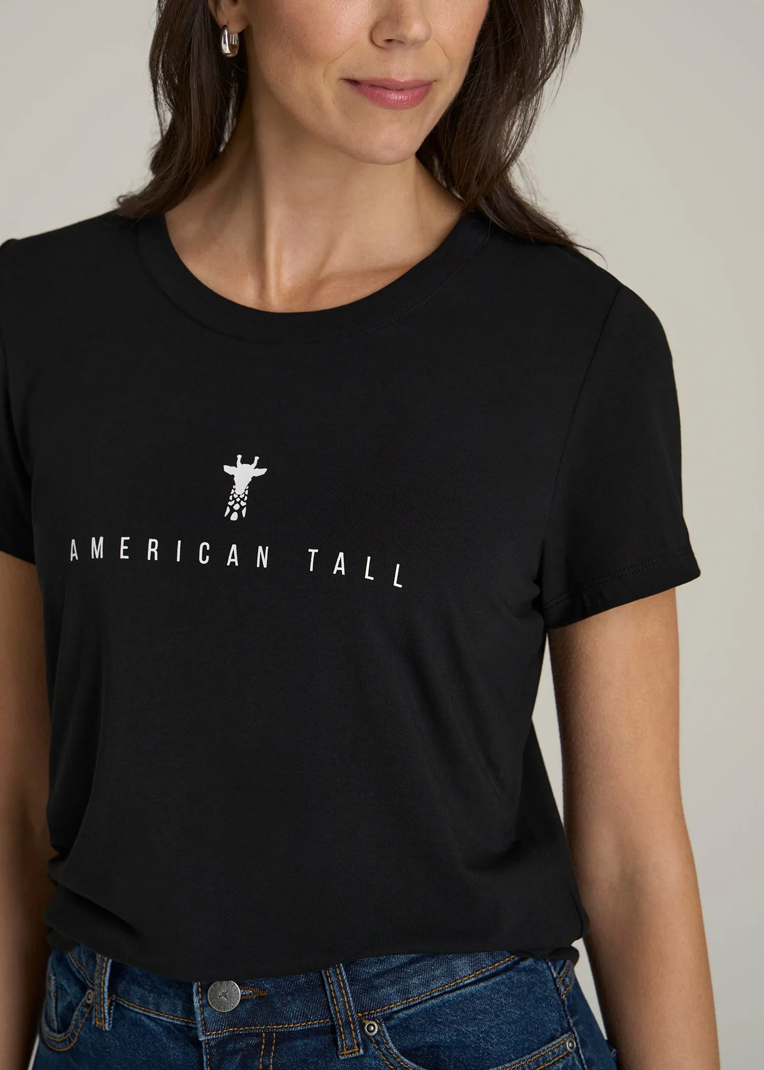 Regular Corporate Logo Tee for Women in Black sold by American Tall product image thumbnail 2