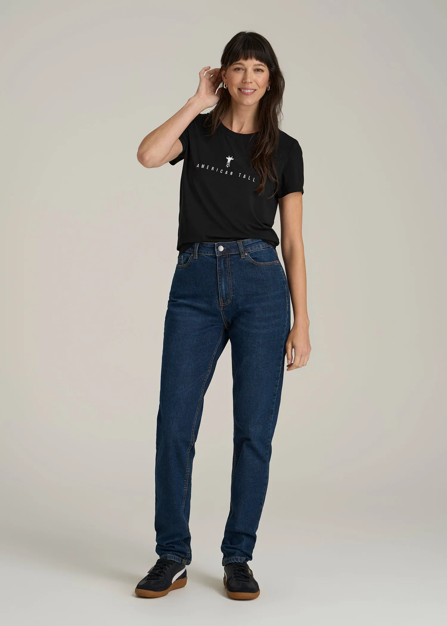 Regular Corporate Logo Tee for Women in Black sold by American Tall product image thumbnail 4