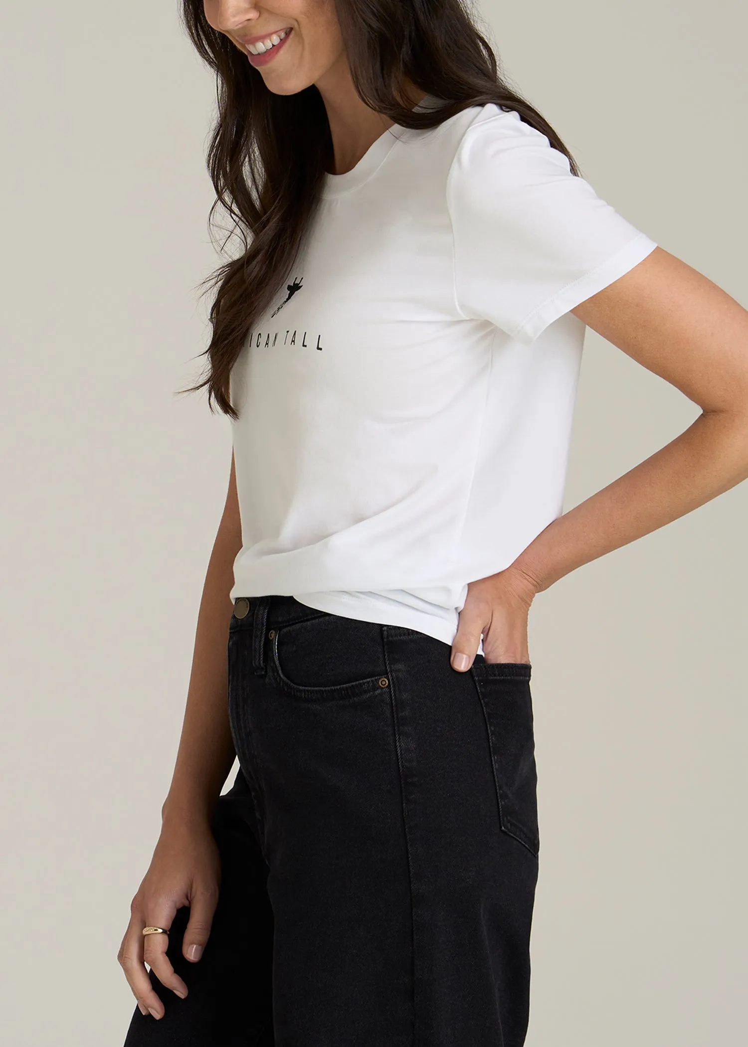 Regular Corporate Logo Tee for Women in Black sold by American Tall product image thumbnail 3