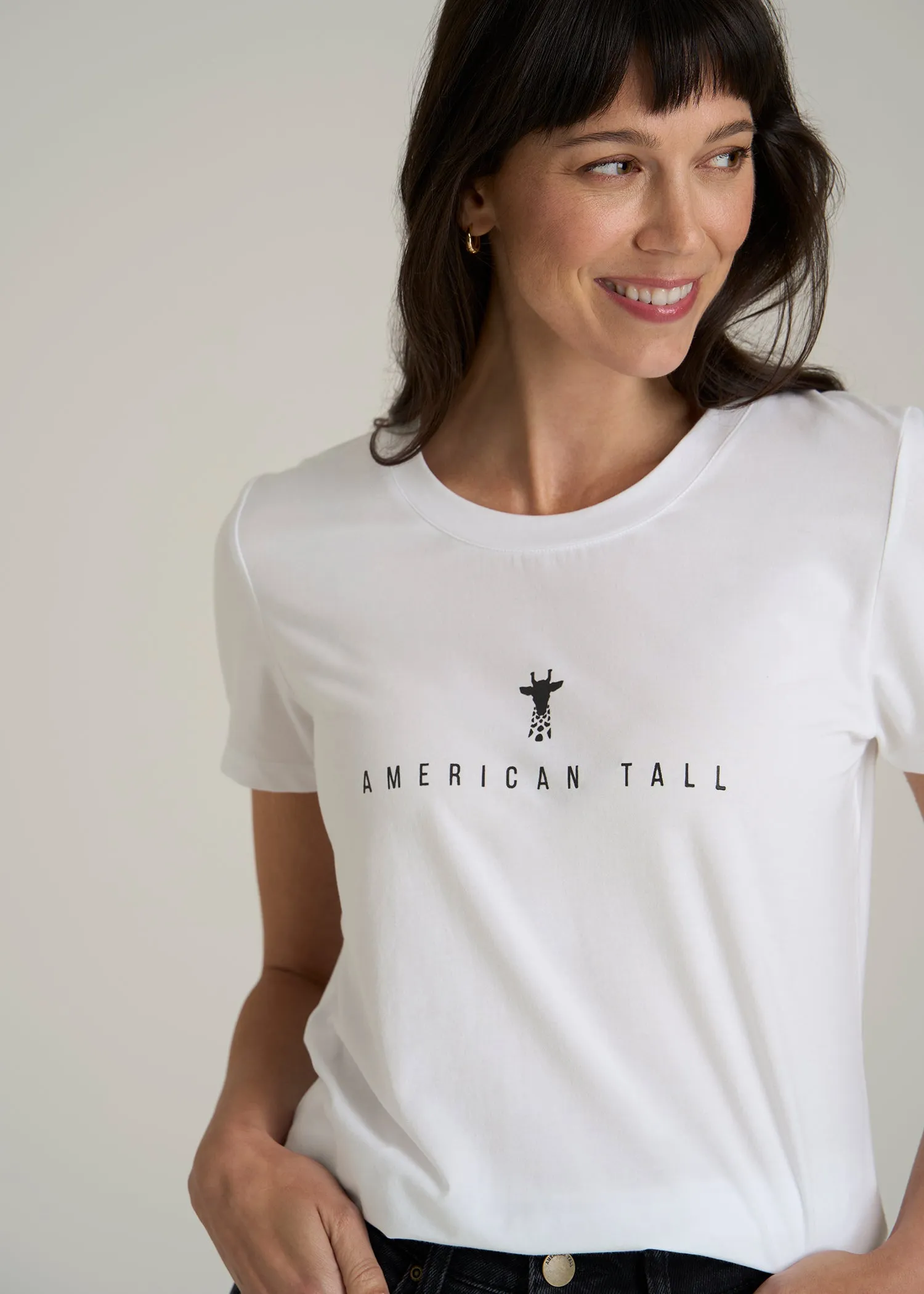 Regular Corporate Logo Tee for Women in Black sold by American Tall product image thumbnail 2