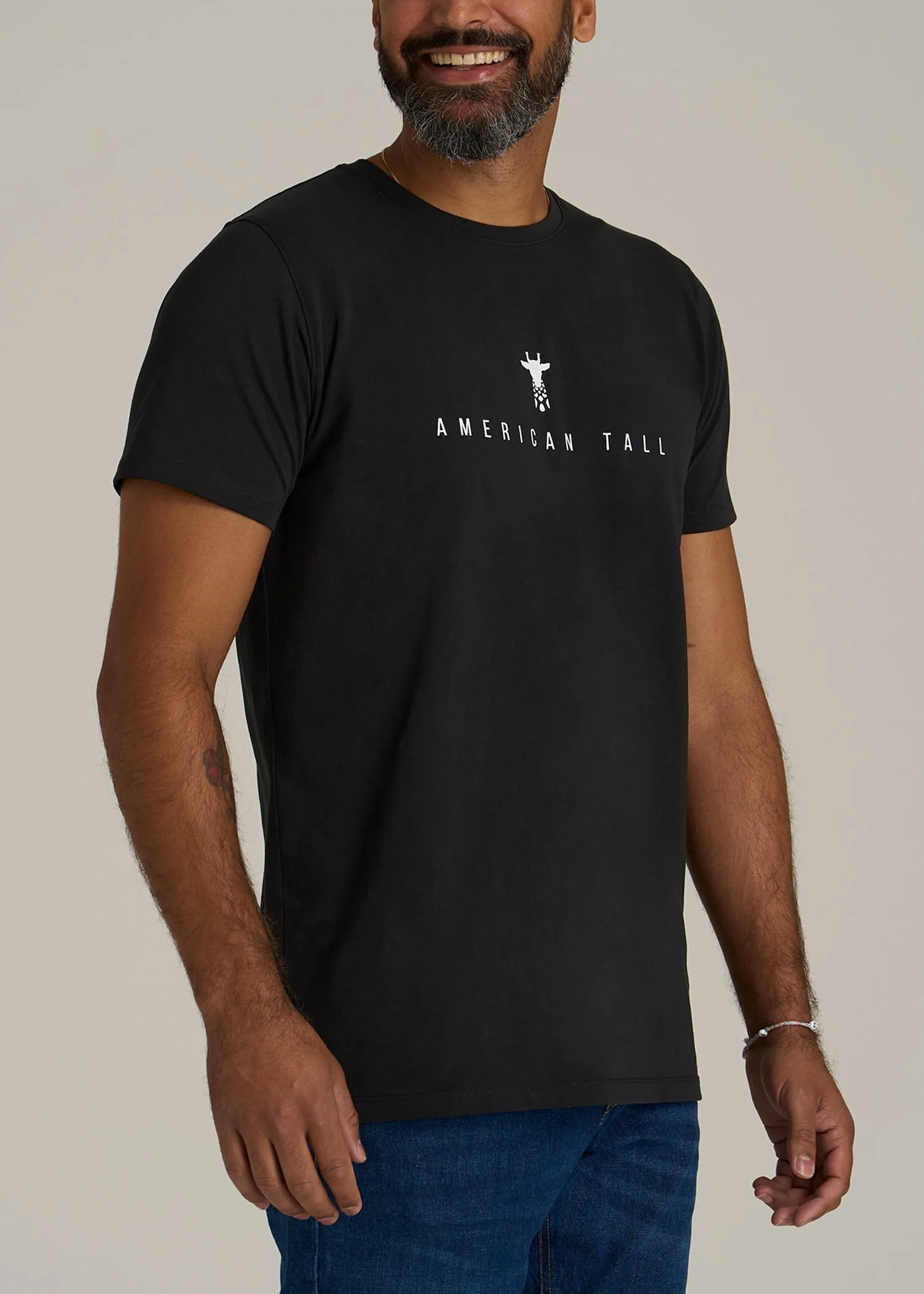 Logo Tee for Tall Men in Black sold by American Tall product image thumbnail 3