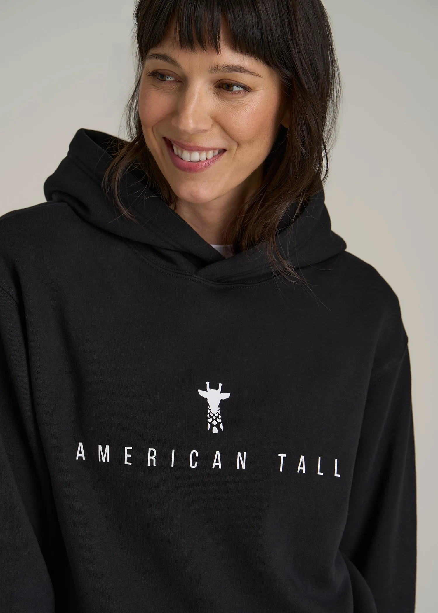 Logo Hoodie for Tall Women in Black sold by American Tall product image thumbnail 2