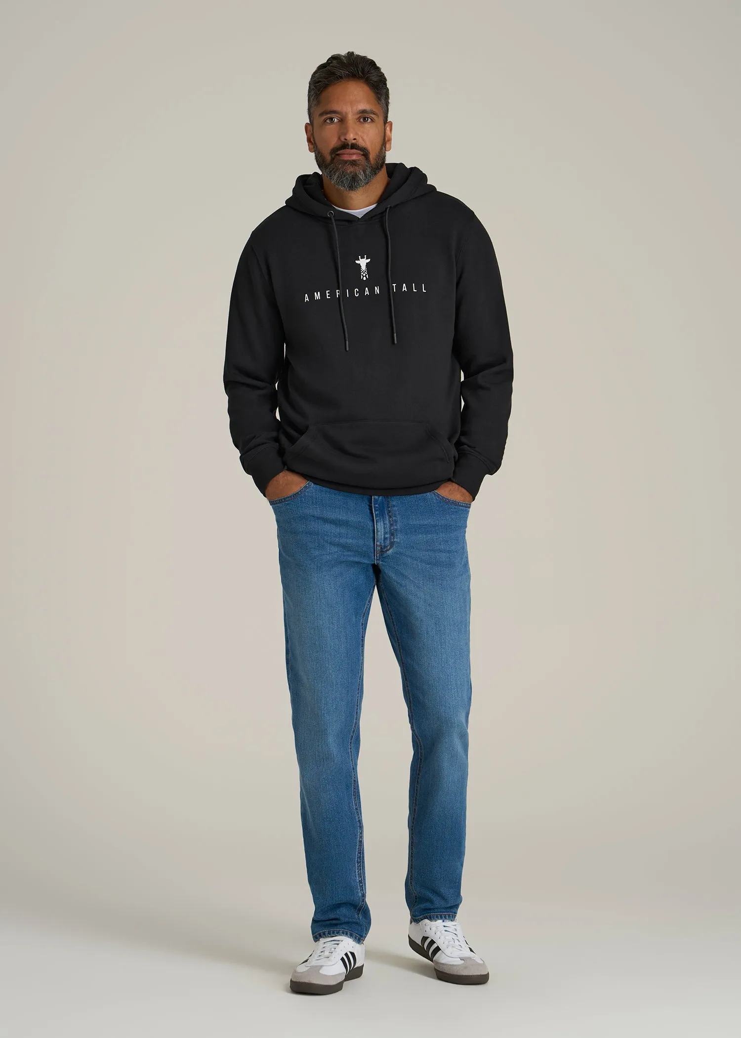 Logo Hoodie for Tall Men in Black sold by American Tall product image thumbnail 4