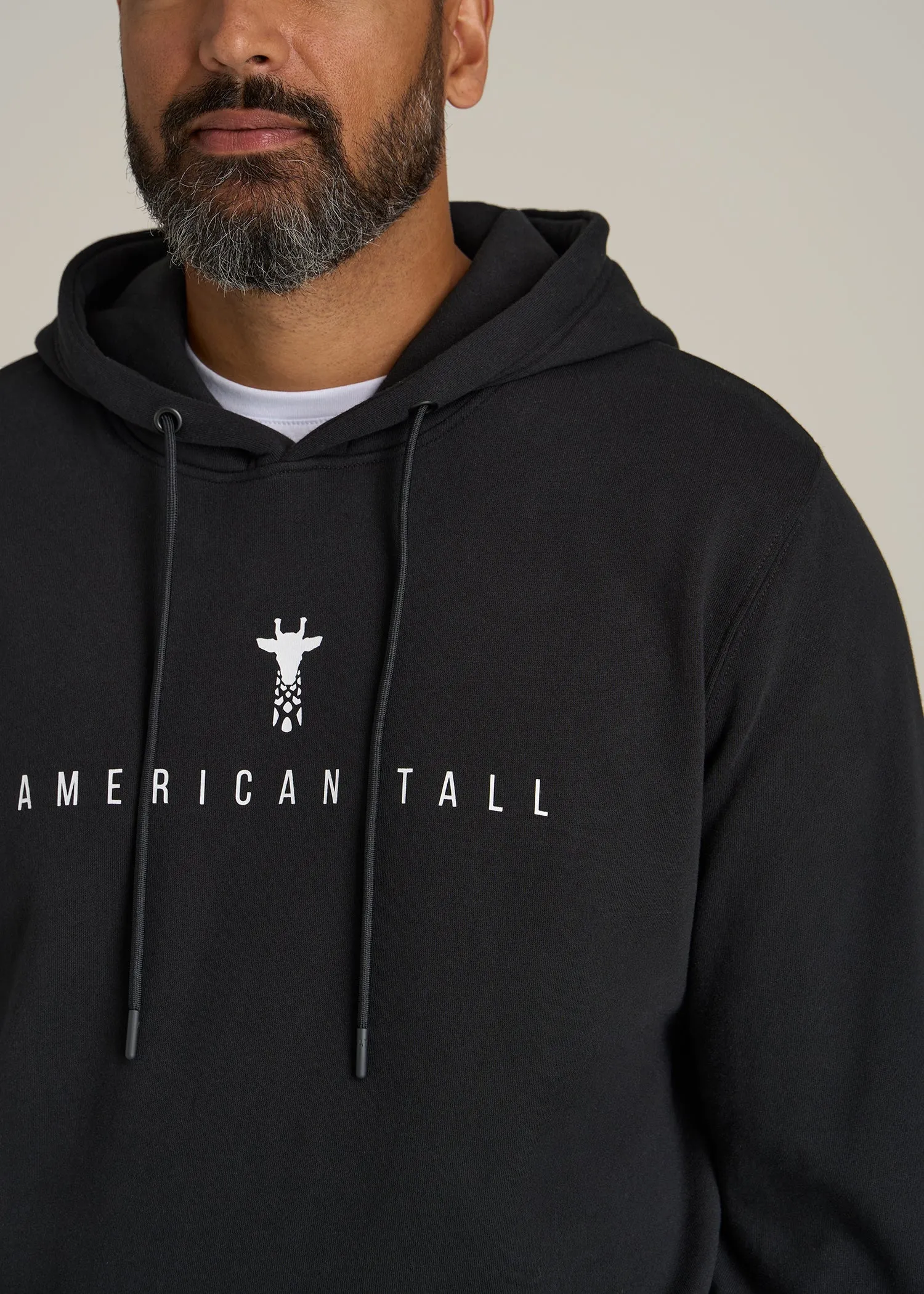 Logo Hoodie for Tall Men in Black sold by American Tall product image thumbnail 2