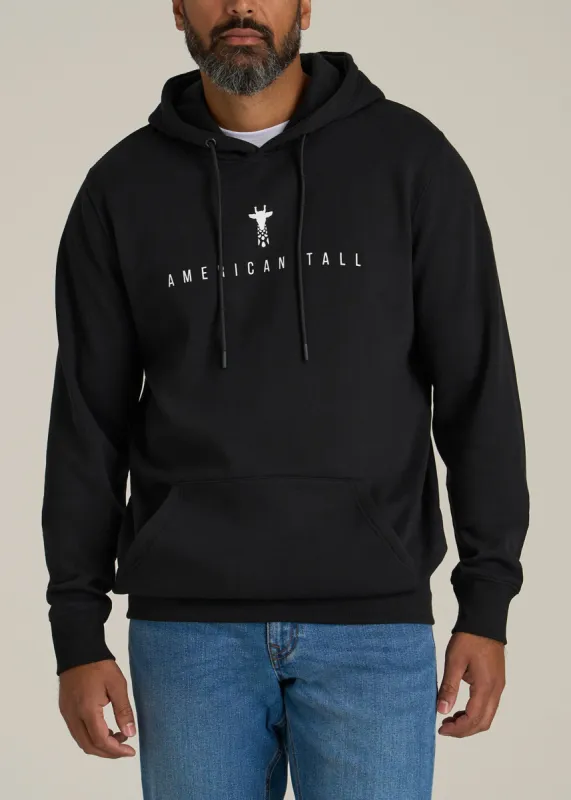 Logo Hoodie for Tall Men in Black sold by American Tall