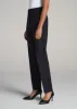 Flat Front Tapered Dress Pants for Tall Women in Black sold by American Tall