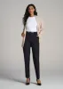 Flat Front Tapered Dress Pants for Tall Women in Black sold by American Tall
