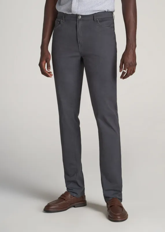 Dylan Slim Fit Five-Pocket Pants For Tall Men in Iron Grey sold by American Tall