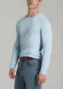 The Essential SLIM-FIT Long Sleeve Tee for Tall Men in Ice Blue sold by American Tall