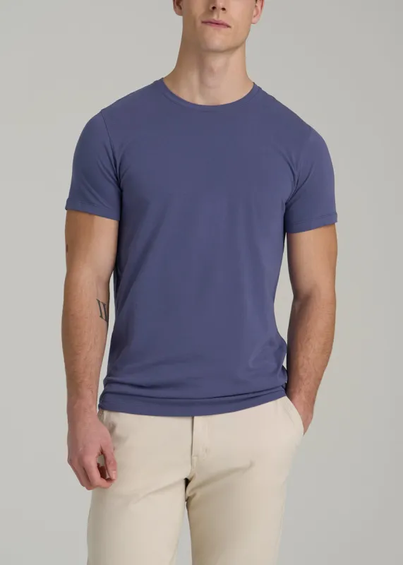 The Essential MODERN-FIT Crewneck Tee for Tall Men in Future Dusk sold by American Tall
