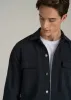 Casual Twill Shirt Jacket for Tall Men in Evening Blue sold by American Tall
