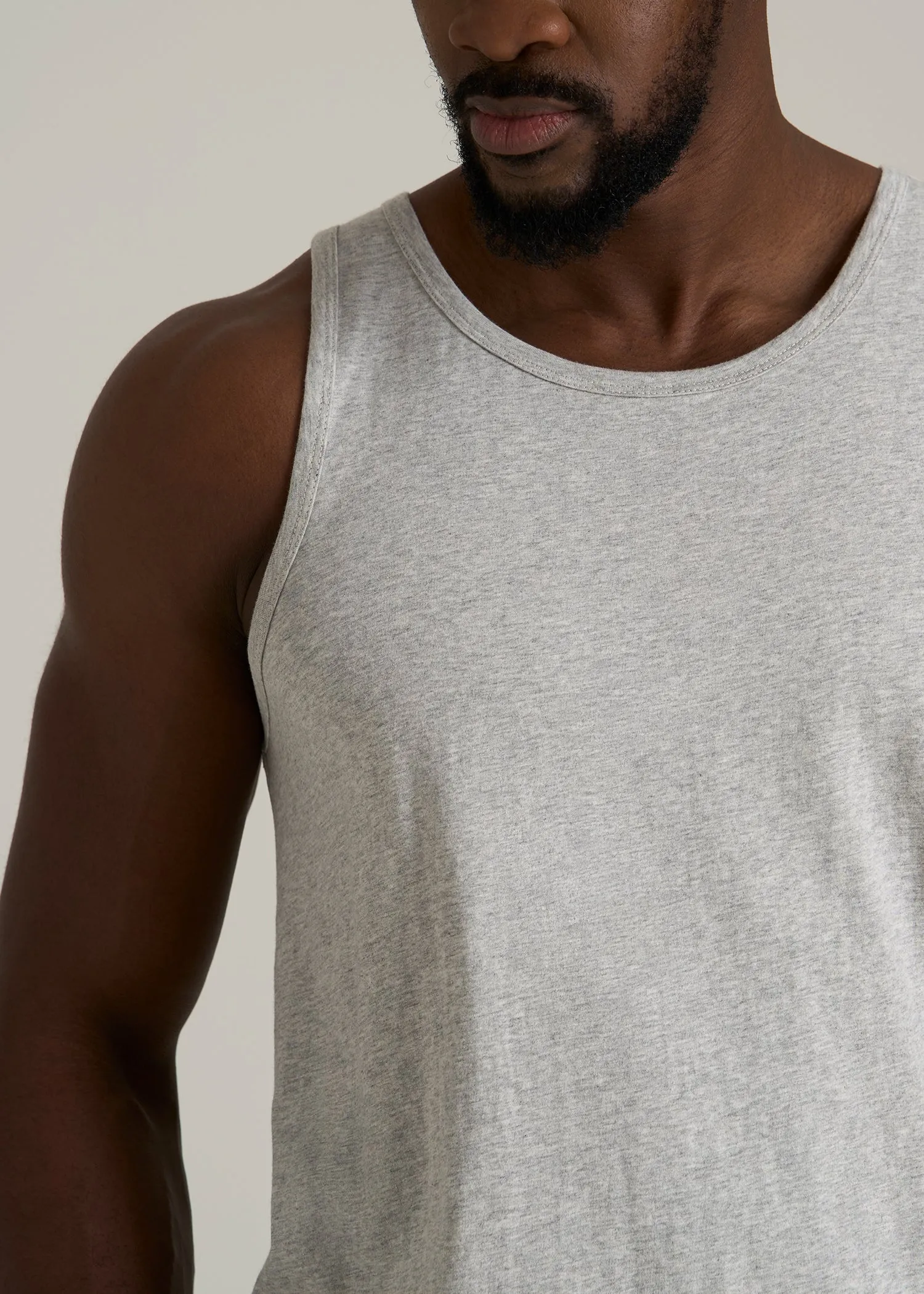 The Essential Beach Tank for Tall Men in Grey Mix - Men's Tall Tank Tops sold by American Tall product image thumbnail 2