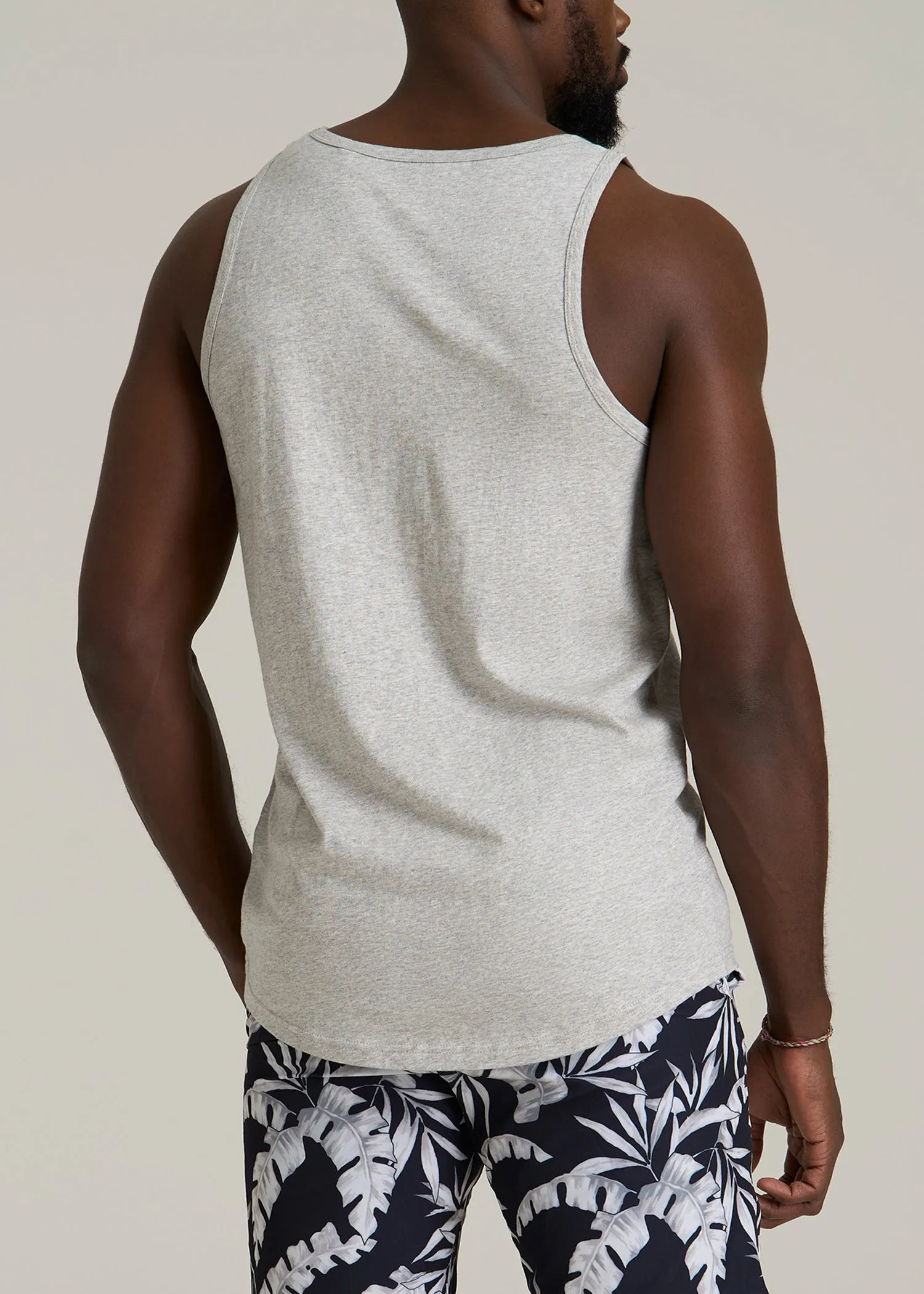 The Essential Beach Tank for Tall Men in Grey Mix - Men's Tall Tank Tops sold by American Tall product image thumbnail 5