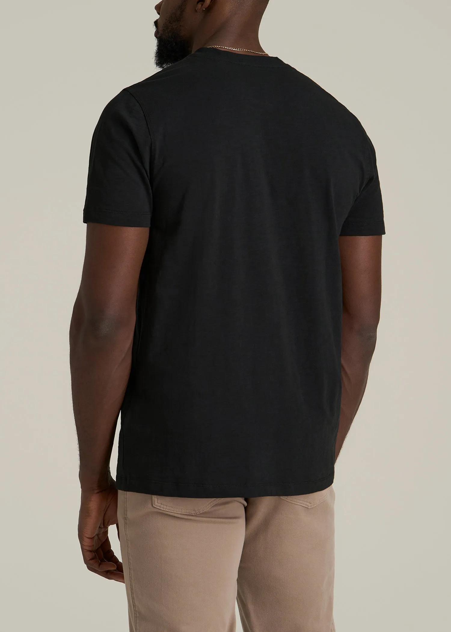 Sunwashed Short Sleeve Slub Henley for Tall Men in Black sold by American Tall product image thumbnail 5