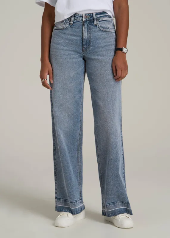Luna High-Rise Wide-Leg Jeans for Tall Women in Perfect Blue sold by American Tall