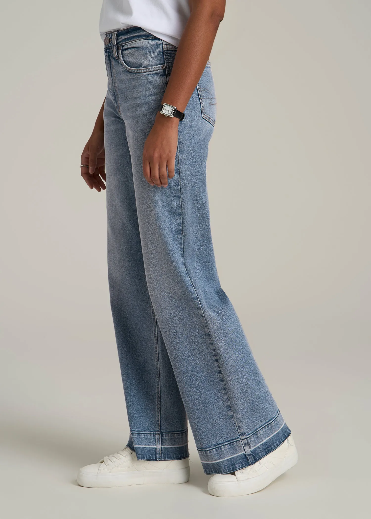 Luna High-Rise Wide-Leg Jeans for Tall Women in Perfect Blue sold by American Tall product image thumbnail 3