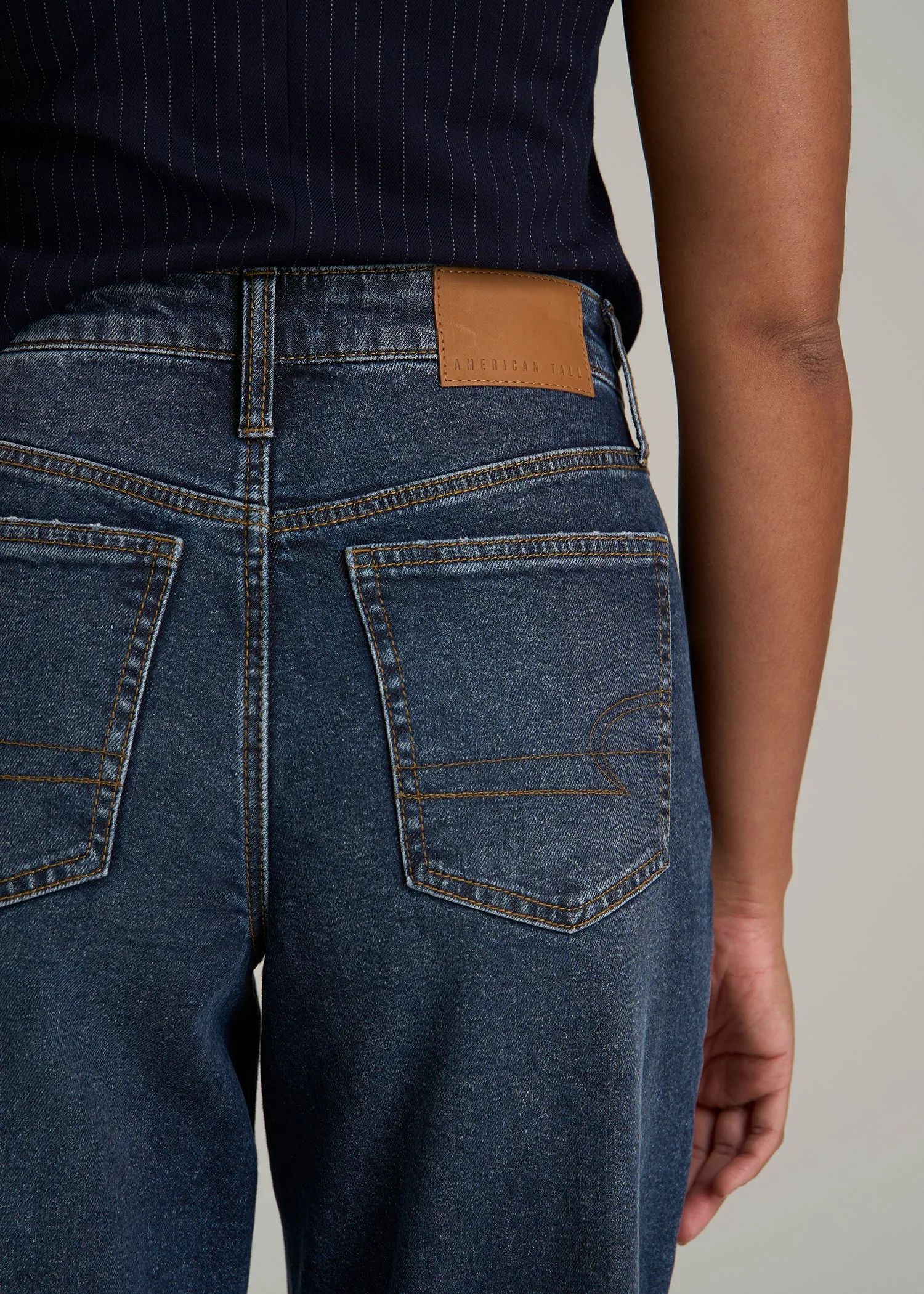 Luna High-Rise Wide-Leg Jeans for Tall Women in Faded Dark Indigo sold by American Tall product image thumbnail 2